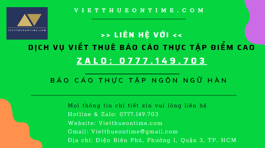 Báo Cáo Thực Tập Ngôn Ngữ Hàn