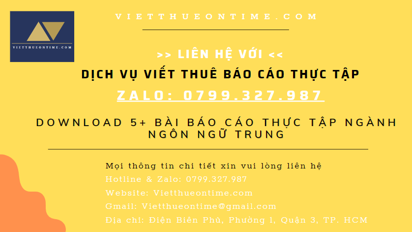 Báo cáo thực tập ngôn ngữ Trung Điểm Cao