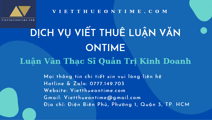 Luận Văn Thạc Sĩ Quản Trị Kinh Doanh