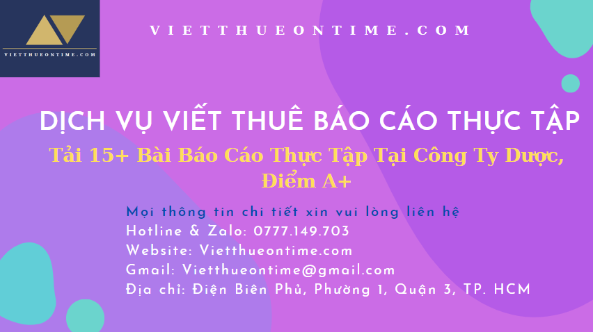 Báo Cáo Thực Tập Tại Công Ty Dược