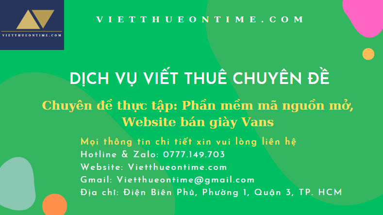 Chuyên đề thực tập: Phần mềm mã nguồn mở, Website bán giày Vans