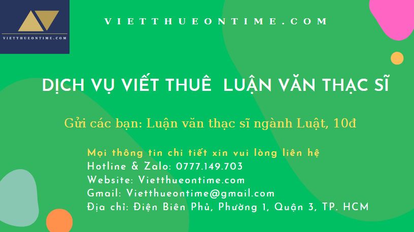 Các mẫu luận văn thạc sĩ luật điểm cao