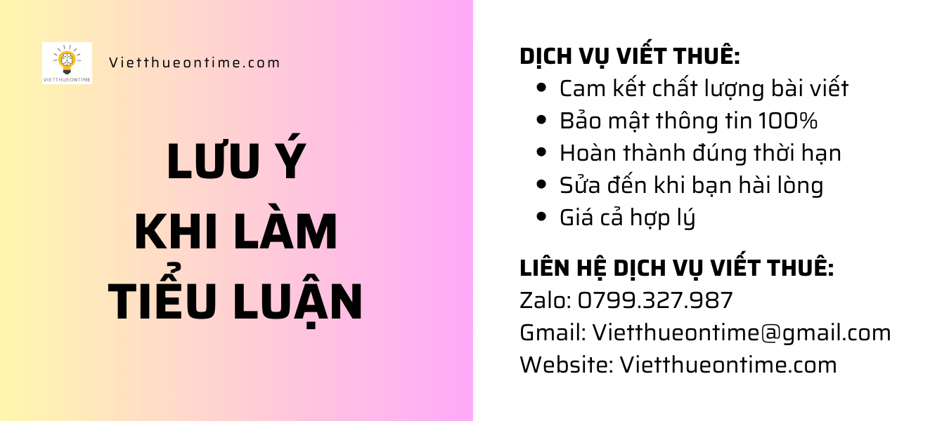 Lưu ý khi làm tiểu luận