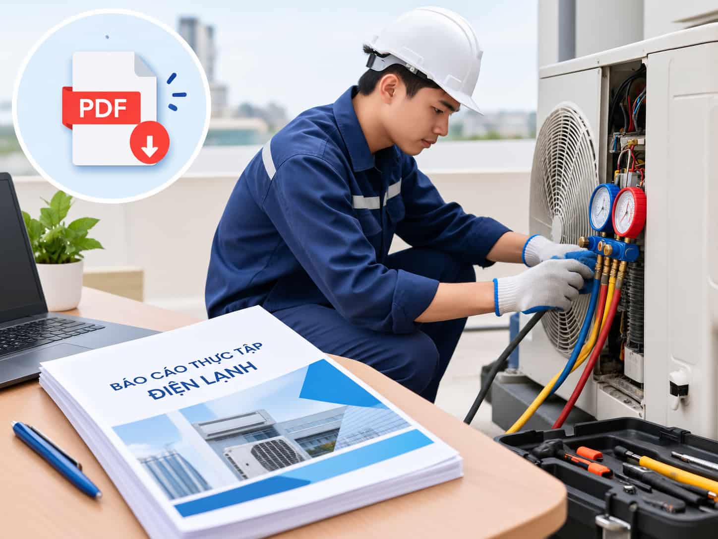Tải file báo cáo thực tập điện lạnh miễn phí