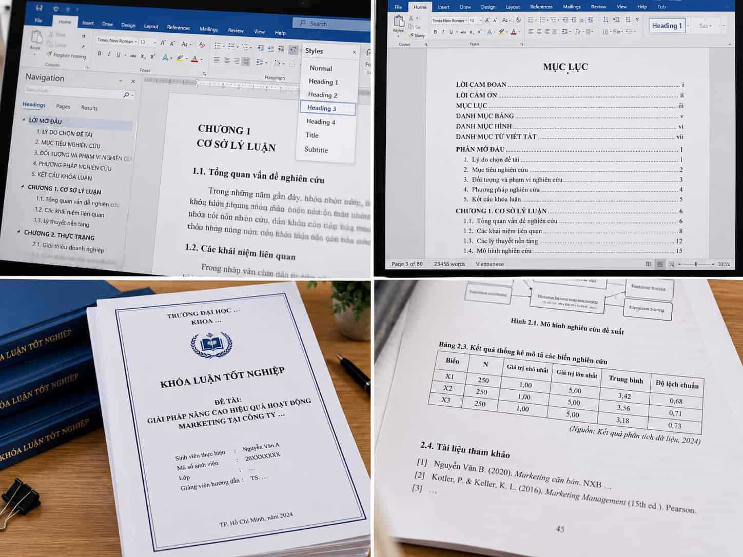 Cách trình bày khóa luận tốt nghiệp trên Word